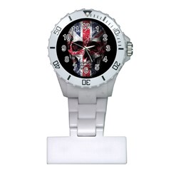 Uk Flag Skull Plastic Nurses Watch by Valentinaart