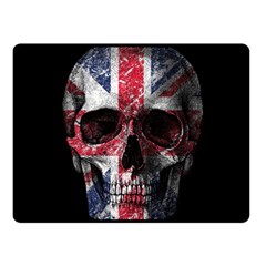 Uk Flag Skull Double Sided Fleece Blanket (small)  by Valentinaart