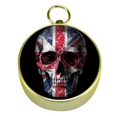 Uk Flag Skull Gold Compasses by Valentinaart