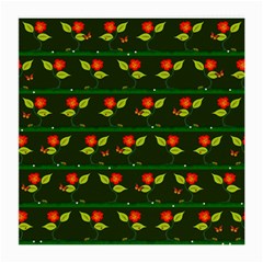 Plants And Flowers Medium Glasses Cloth by linceazul