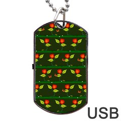 Plants And Flowers Dog Tag Usb Flash (one Side) by linceazul