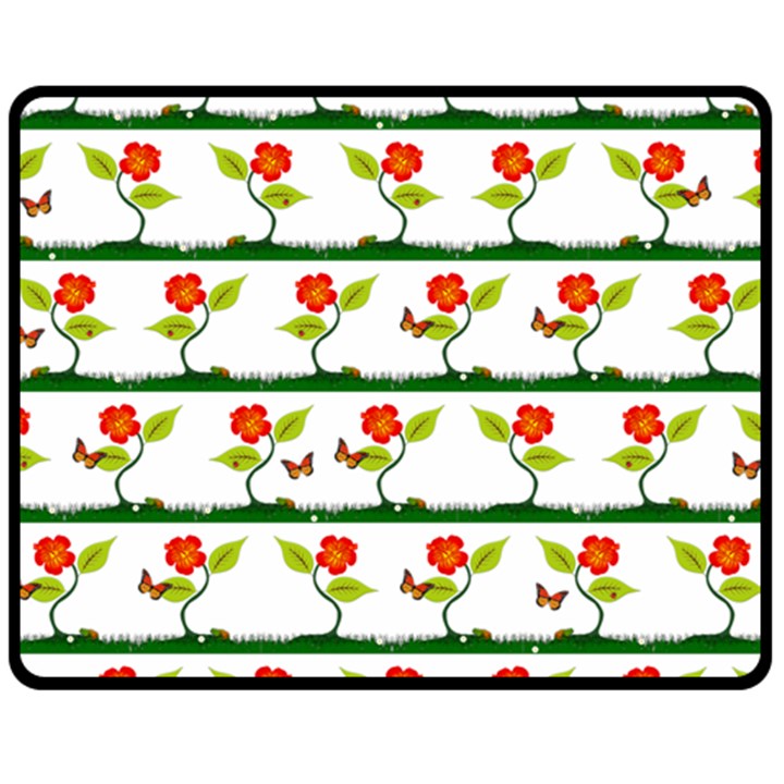 Plants And Flowers Fleece Blanket (Medium) 