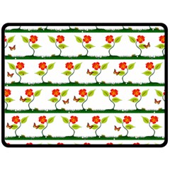 Plants And Flowers Double Sided Fleece Blanket (large)  by linceazul