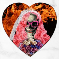 Bride From Hell Jigsaw Puzzle (heart) by Valentinaart