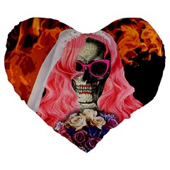 Bride From Hell Large 19  Premium Heart Shape Cushions by Valentinaart