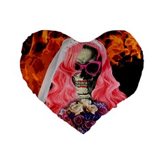 Bride From Hell Standard 16  Premium Flano Heart Shape Cushions by Valentinaart