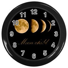 Moon Child Wall Clocks (black) by Valentinaart