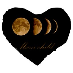 Moon Child Large 19  Premium Heart Shape Cushions by Valentinaart