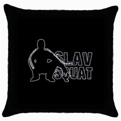 Slav Squat Throw Pillow Case (black) by Valentinaart