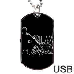 Slav Squat Dog Tag Usb Flash (two Sides) by Valentinaart