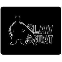 Slav Squat Double Sided Fleece Blanket (medium)  by Valentinaart