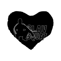 Slav Squat Standard 16  Premium Flano Heart Shape Cushions by Valentinaart