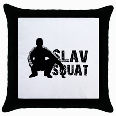 Slav Squat Throw Pillow Case (black) by Valentinaart