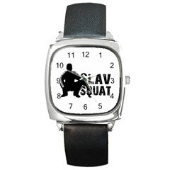 Slav Squat Square Metal Watch by Valentinaart