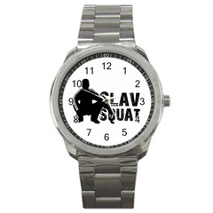 Slav Squat Sport Metal Watch by Valentinaart