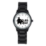 Slav Squat Stainless Steel Round Watch Front