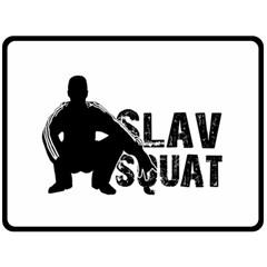 Slav Squat Double Sided Fleece Blanket (large)  by Valentinaart