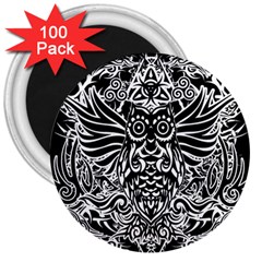 Tattoo Tribal Owl 3  Magnets (100 Pack) by Valentinaart