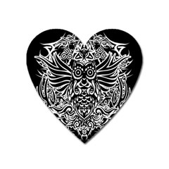 Tattoo Tribal Owl Heart Magnet by Valentinaart