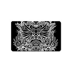 Tattoo Tribal Owl Magnet (name Card) by Valentinaart