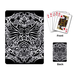 Tattoo Tribal Owl Playing Card