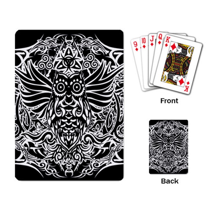 Tattoo tribal owl Playing Card