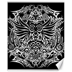 Tattoo Tribal Owl Canvas 16  X 20   by Valentinaart