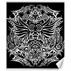 Tattoo Tribal Owl Canvas 20  X 24   by Valentinaart