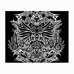 Tattoo Tribal Owl Small Glasses Cloth (2-side) by Valentinaart