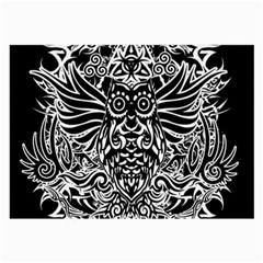 Tattoo Tribal Owl Large Glasses Cloth