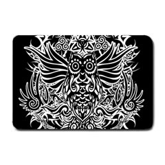 Tattoo Tribal Owl Small Doormat  by Valentinaart