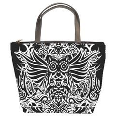 Tattoo Tribal Owl Bucket Bags