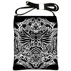 Tattoo Tribal Owl Shoulder Sling Bags by Valentinaart