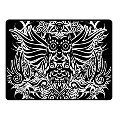 Tattoo Tribal Owl Fleece Blanket (small) by Valentinaart