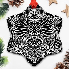 Tattoo Tribal Owl Ornament (snowflake) by Valentinaart