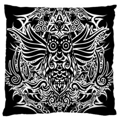 Tattoo Tribal Owl Large Cushion Case (one Side) by Valentinaart