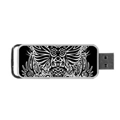 Tattoo Tribal Owl Portable Usb Flash (two Sides) by Valentinaart