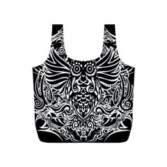 Tattoo Tribal Owl Full Print Recycle Bags (s)  by Valentinaart