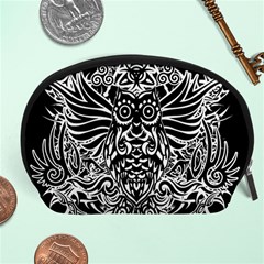 Tattoo Tribal Owl Accessory Pouches (large)  by Valentinaart