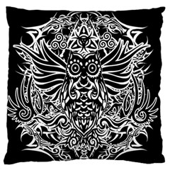 Tattoo Tribal Owl Large Flano Cushion Case (two Sides) by Valentinaart