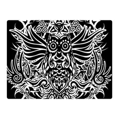 Tattoo Tribal Owl Double Sided Flano Blanket (mini)  by Valentinaart