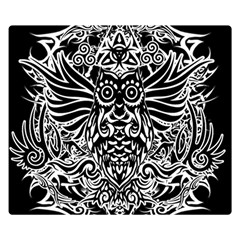 Tattoo Tribal Owl Double Sided Flano Blanket (small)  by Valentinaart