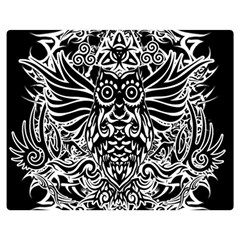 Tattoo Tribal Owl Double Sided Flano Blanket (medium)  by Valentinaart