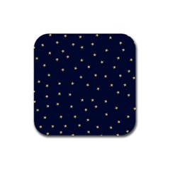 Navy/gold Stars Rubber Square Coaster (4 Pack)  by Colorfulart23