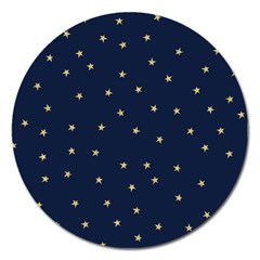 Navy/gold Stars Magnet 5  (round) by Colorfulart23