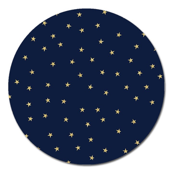 Navy/Gold Stars Magnet 5  (Round)