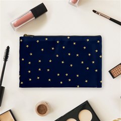 Navy/gold Stars Cosmetic Bag (medium)  by Colorfulart23