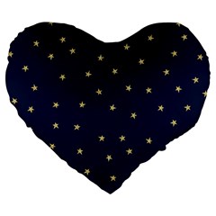 Navy/gold Stars Large 19  Premium Heart Shape Cushions