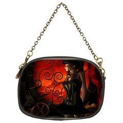 Steampunk, Wonderful Steampunk Lady In The Night Chain Purses (two Sides)  by FantasyWorld7