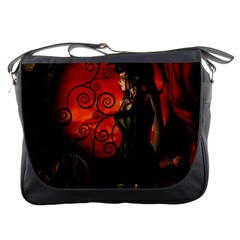 Steampunk, Wonderful Steampunk Lady In The Night Messenger Bags by FantasyWorld7